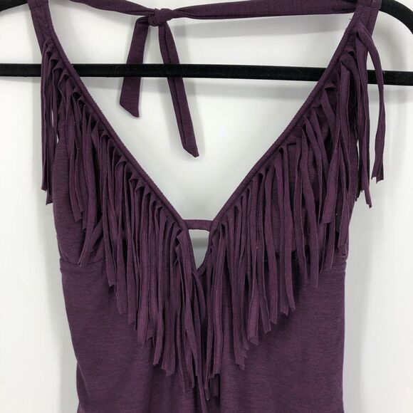 MOSSIMO Purple Fringe One Piece Swim Suit - Picture 3 of 5